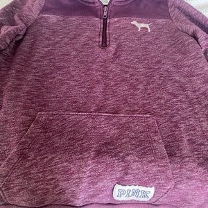 PINK size xs  sweatshirt pullover with zipper burgendy in color